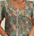 Plus Size Elegant Short Sleeve Blouse in Red