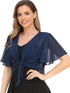 Women's Short Chiffon Cardigan with Front Opening