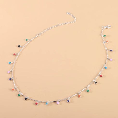 Candy Colour Tassel Choker Necklace for Women