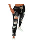 Women's Mid Waist Lace-Up Slim Fit Denim Jeans