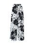 Plus Size Wide Leg Casual Trousers with Print Design