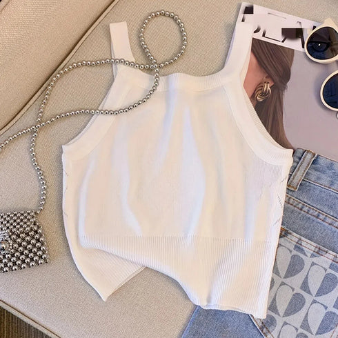 Rhinestone Eyelet Spaghetti Strap Cami Top