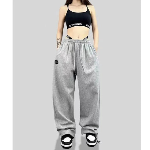 High Waist Drawstring Sports Pants for Women
