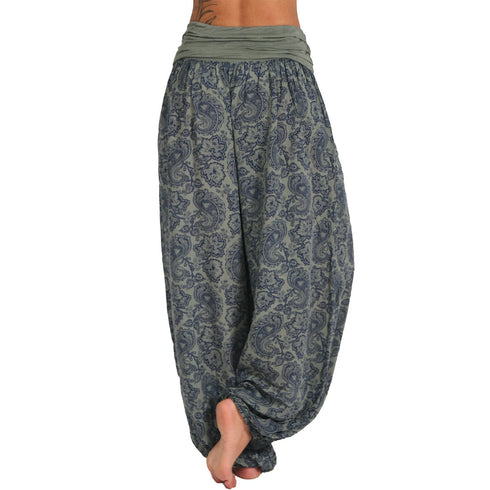 Plus Size Printed Wide Leg Harem Pants