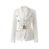 Classic Double Breasted Women's Blazer with Belt