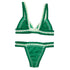 Green Velvet Triangle Bikini Set