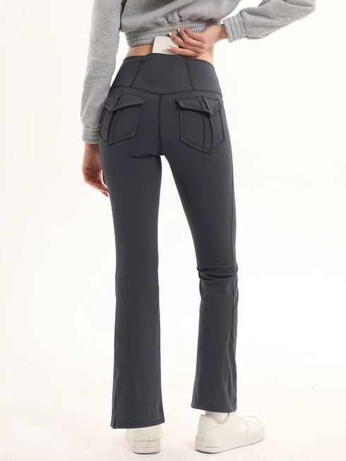 Women's High Waisted Flared Yoga Pants with Pockets
