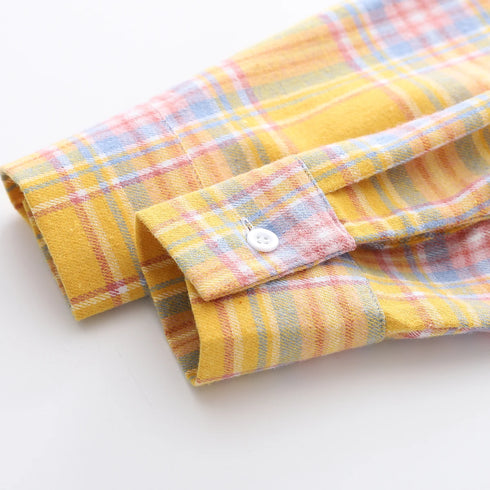 Plaid Flannel Shirt for Women - Casual Long Sleeve Top