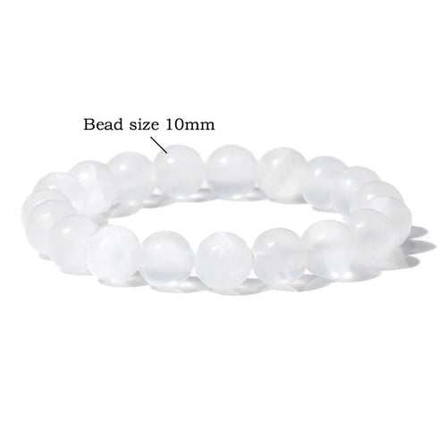 Selenite Gypsum Stone Stretch Bracelet