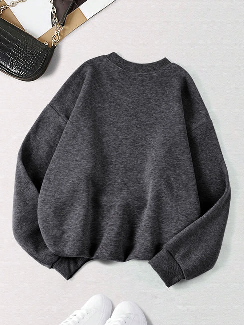 Women's Loose Fleece Pullover Sweatshirt