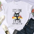Oversized Black Cat T-Shirt - 'It's Fine, I'm Fine'