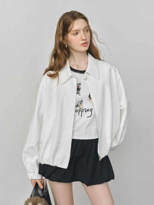 French Barn-Style Oversized Short Jacket for Women