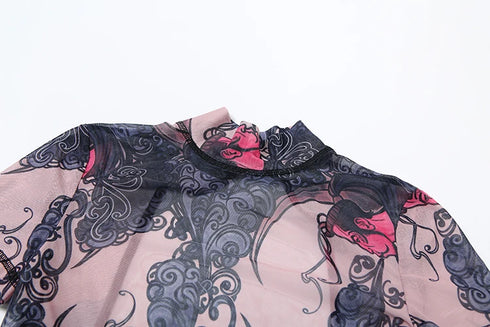 Colorful Print Backless Jumpsuit for Women