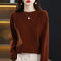100% Pure Wool Cashmere O-Neck Pullover Sweater