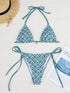Floral Print Triangle Bikini Set with Brazilian Bottoms
