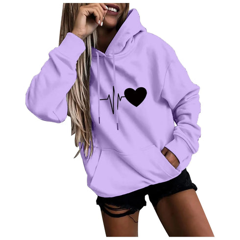 Women's Fun Print Long Sleeve Hoodie Pullover
