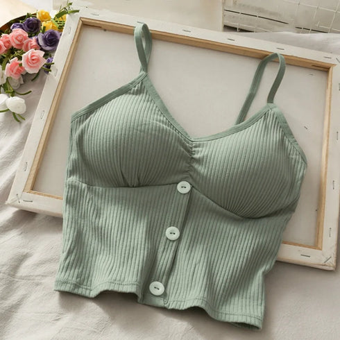Women’s Knitted Crop Top in Pure Cotton