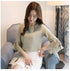 Ruffled Sleeve Chiffon Blouse for Women