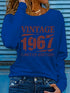 Women's Vintage 1967 Letter Printed Long Sleeve T-shirt