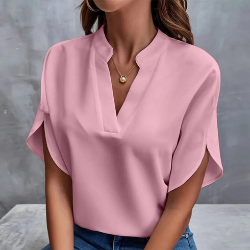 Elegant Summer V-Neck Blouse for Women