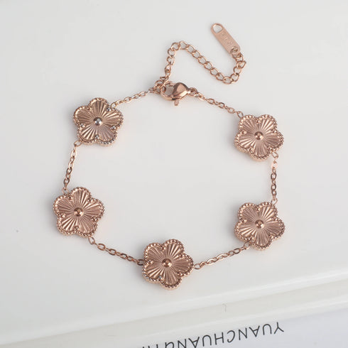 Stainless Steel Adjustable Clover Bracelet for Women