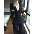 Genayooa Retro Y2K Long Sleeve Black T-shirt for Women
