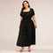 Plus Size Polka Dot Summer Dress with Puff Sleeves