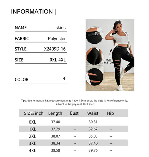 Plus Size High Waist Hollow Out Sports Pants