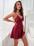 Ice Silk V Neck Backless Mini Nightdress