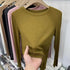 Slim Fit O-Neck Long Sleeve Top for Women