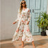 Summer Bohemian Maxi Dress with Long Sleeves