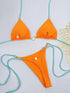 White Lace-Up Bikini Set for Women