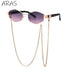 Trendy Retro Hexagon Sunglasses with Chain for Women