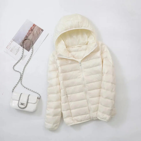 Women’s Lightweight Hooded Puffer Jacket in 15 Colours