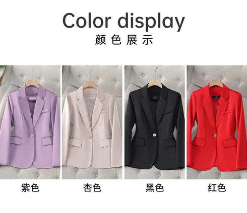Red Slim Fit Blazer for Women