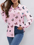 Women's Long-Sleeved Butterfly Print Loose Shirt