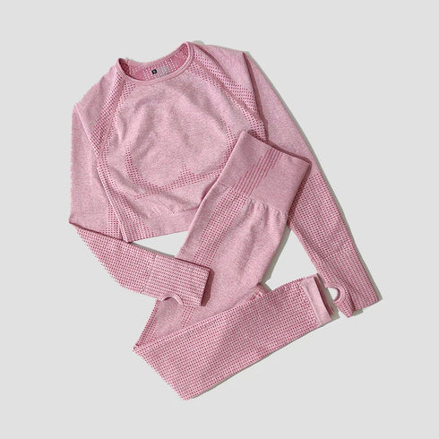 WAREBALL Women's Yoga Set - Long Sleeve Crop Top & Leggings