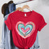 Oversized Brushstroke Heart Tee for Women