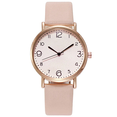 Simple Vintage Digital Face Leather Belt Women's Watch