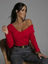 Off the Shoulder Long Sleeve Top for Women