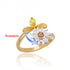 Four Clover Rotating Anxiety Ring - Adjustable Gold
