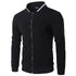 Men's Solid Colour Bomber Jacket - Casual Slim Fit
