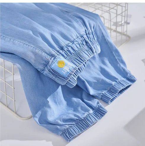 Plus Size Loose Fit Denim Yoga Pants