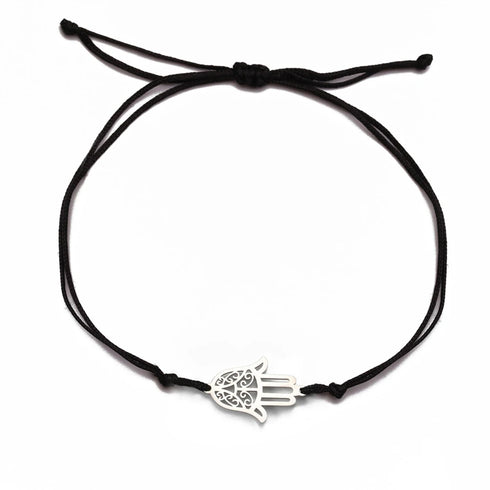 Skyrim Amulet Hamsa Hand of Fatima Bracelets on Hand Gold Color Women's Bracelet Stainless Steel Islamic Lucky Jewelry Gift