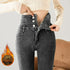 High Waist Fleece Lined Skinny Jeans for Women