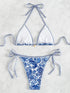 Floral Print Triangle Bikini Set with Brazilian Bottoms