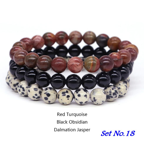 Couples Distance Bracelet Set - Natural Stone Healing