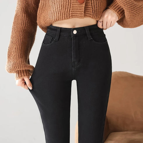 Women's Fleece-Lined Skinny Jeans