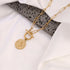 316L Stainless Steel Carved Queen Coin Pendant Necklace