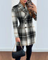 Plaid Woolen Coat Dress for Women